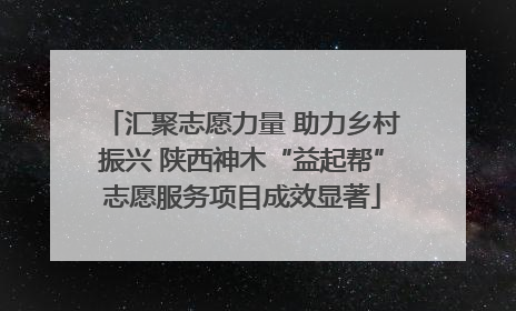 汇聚志愿力量 助力乡村振兴 陕西神木“益起帮”志愿服务项目成效显著