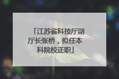 江苏省科技厅副厅长张桥，拟任本科院校正职