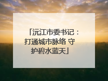 沅江市委书记：打通城市脉络 守护碧水蓝天