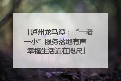 泸州龙马潭：“一老一小”服务落地有声 幸福生活近在咫尺