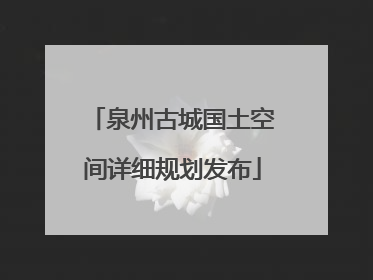 泉州古城国土空间详细规划发布