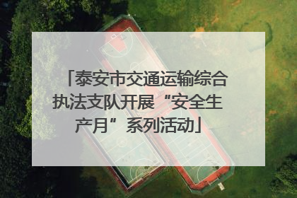 泰安市交通运输综合执法支队开展“安全生产月”系列活动