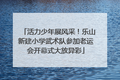 活力少年展风采！乐山新建小学武术队参加老运会开幕式大放异彩
