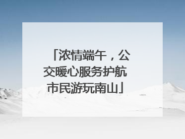 浓情端午，公交暖心服务护航市民游玩南山