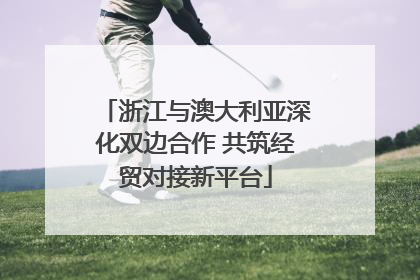 浙江与澳大利亚深化双边合作 共筑经贸对接新平台