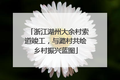 浙江湖州大余村索道竣工，与潞村共绘乡村振兴蓝图