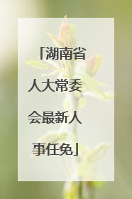 湖南省人大常委会最新人事任免