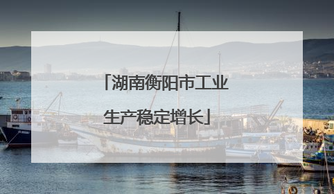 湖南衡阳市工业生产稳定增长