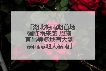 湖北梅雨期首场强降雨来袭 恩施宜昌等多地有大到暴雨局地大暴雨