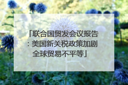 联合国贸发会议报告：美国新关税政策加剧全球贸易不平等