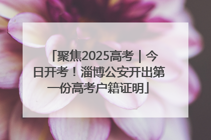 聚焦2025高考｜今日开考！淄博公安开出第一份高考户籍证明