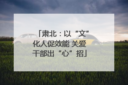 肃北：以“文”化人促效能 关爱干部出“心”招