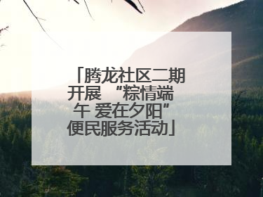 腾龙社区二期开展 “粽情端午 爱在夕阳”便民服务活动