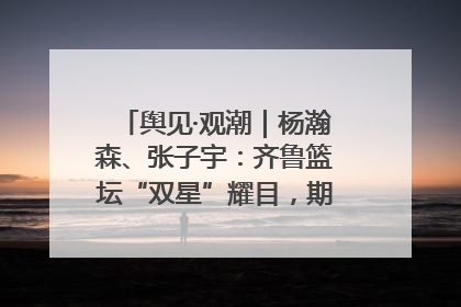 舆见·观潮｜杨瀚森、张子宇：齐鲁篮坛“双星”耀目，期许与挑战并存