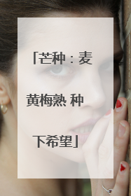芒种：麦黄梅熟 种下希望