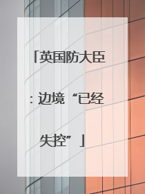 英国防大臣：边境“已经失控”