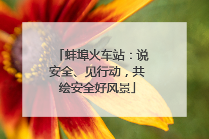 蚌埠火车站：说安全、见行动，共绘安全好风景