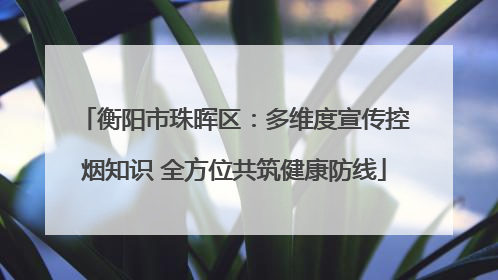 衡阳市珠晖区：多维度宣传控烟知识 全方位共筑健康防线
