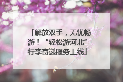 解放双手，无忧畅游！“轻松游河北”行李寄递服务上线