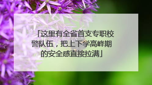 这里有全省首支专职校警队伍，把上下学高峰期的安全感直接拉满