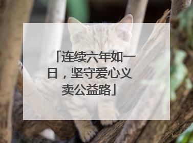连续六年如一日，坚守爱心义卖公益路