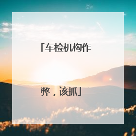 车检机构作弊，该抓