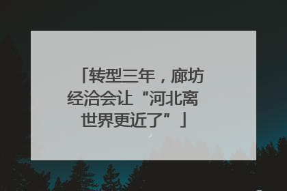 转型三年，廊坊经洽会让“河北离世界更近了”