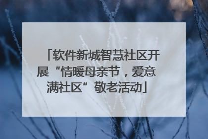 软件新城智慧社区开展“情暖母亲节，爱意满社区”敬老活动