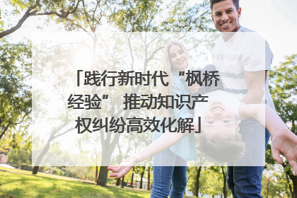 践行新时代“枫桥经验” 推动知识产权纠纷高效化解