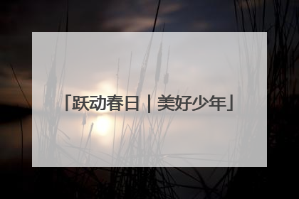 跃动春日｜美好少年