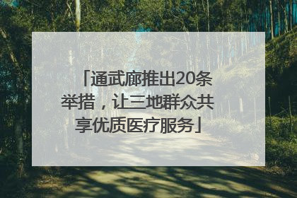 通武廊推出20条举措，让三地群众共享优质医疗服务