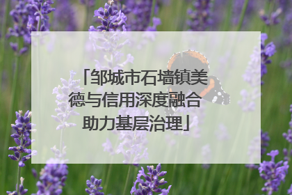 邹城市石墙镇美德与信用深度融合助力基层治理