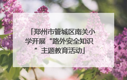 郑州市管城区南关小学开展“路外安全知识”主题教育活动