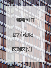 郝宝刚任北京市朝阳区副区长
