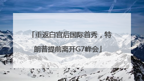 重返白宫后国际首秀，特朗普提前离开G7峰会