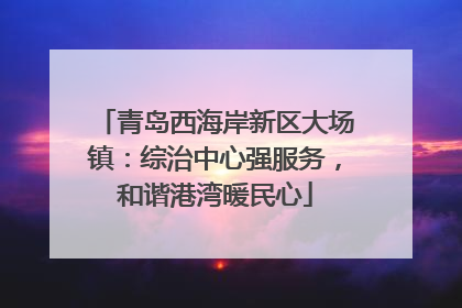 青岛西海岸新区大场镇：综治中心强服务，和谐港湾暖民心