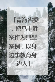 青海省委：把马丰胜案作为典型案例，以身边事教育身边人