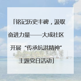 铭记历史丰碑，汲取奋进力量——大成社区开展“传承抗洪精神”主题党日活动