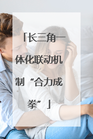 长三角一体化联动机制“合力成拳”