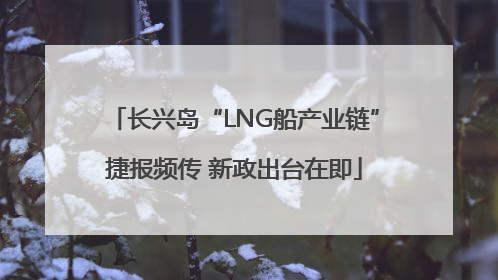 长兴岛“LNG船产业链”捷报频传 新政出台在即