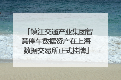 镇江交通产业集团智慧停车数据资产在上海数据交易所正式挂牌