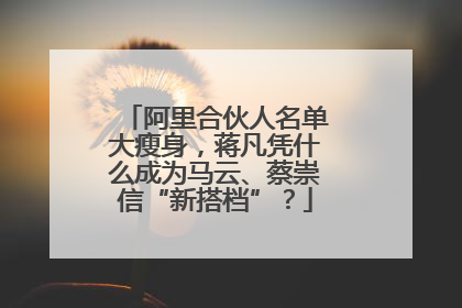 阿里合伙人名单大瘦身，蒋凡凭什么成为马云、蔡崇信“新搭档”？