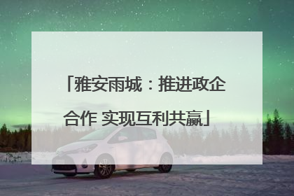 雅安雨城：推进政企合作 实现互利共赢