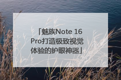 魅族Note 16 Pro打造极致视觉体验的护眼神器