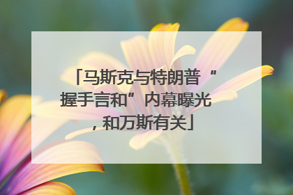 马斯克与特朗普“握手言和”内幕曝光，和万斯有关