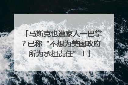马斯克也遭家人一巴掌？已称“不想为美国政府所为承担责任”！