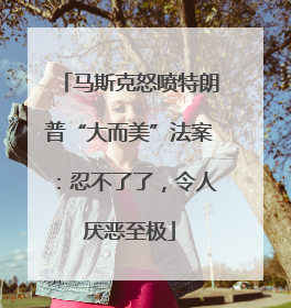 马斯克怒喷特朗普“大而美”法案：忍不了了，令人厌恶至极