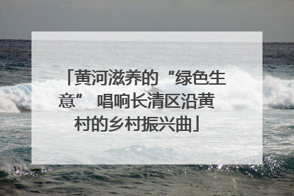 黄河滋养的“绿色生意” 唱响长清区沿黄村的乡村振兴曲
