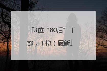 3位“80后”干部，（拟）履新