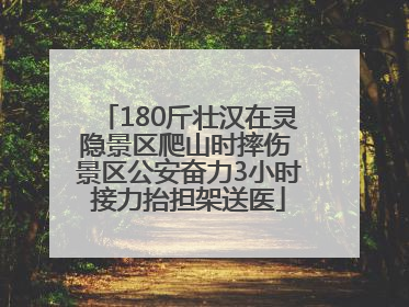 180斤壮汉在灵隐景区爬山时摔伤 景区公安奋力3小时接力抬担架送医